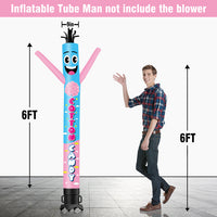 6 10 15 20FT Tall Cotton Candy Waving Inflatable Tube Man(Blower Not Included)