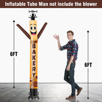 6 10 15 20FT Tall Bakery Waving Inflatable Tube Man(Blower Not Included)