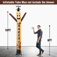 6 10 15 20FT Tall Bakery Waving Inflatable Tube Man(Blower Not Included)