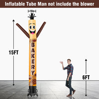 6 10 15 20FT Tall Bakery Waving Inflatable Tube Man(Blower Not Included)