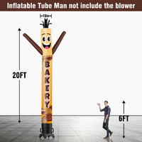 6 10 15 20FT Tall Bakery Waving Inflatable Tube Man(Blower Not Included)