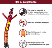 6 10 15 20FT Tall Menudo Waving Inflatable Tube Man(Blower Not Included)