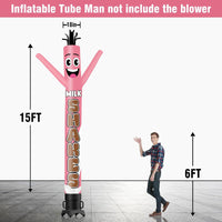 6 10 15 20FT Tall Milkshakes Pink/Blue Waving Inflatable Tube Man(Blower Not Included)
