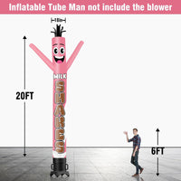 6 10 15 20FT Tall Milkshakes Pink/Blue Waving Inflatable Tube Man(Blower Not Included)