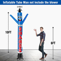 6 10 15 20FT Tall Milkshakes Pink/Blue Waving Inflatable Tube Man(Blower Not Included)