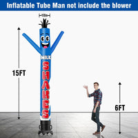 6 10 15 20FT Tall Milkshakes Pink/Blue Waving Inflatable Tube Man(Blower Not Included)