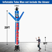 6 10 15 20FT Tall Milkshakes Pink/Blue Waving Inflatable Tube Man(Blower Not Included)