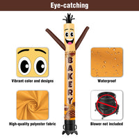 6 10 15 20FT Tall Bakery Waving Inflatable Tube Man(Blower Not Included)