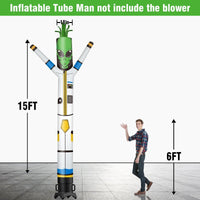 6 10 15 20FT Tall Alien Waving Inflatable Tube Man(Blower Not Included)