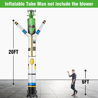6 10 15 20FT Tall Alien Waving Inflatable Tube Man(Blower Not Included)