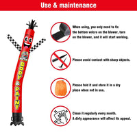 6 10 15 20FT Tall Auto Body & Paint Waving Inflatable Tube Man(Blower Not Included)