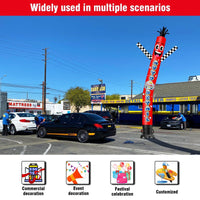 6 10 15 20FT Tall Auto Detail Waving Inflatable Tube Man(Blower Not Included)