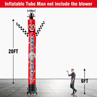6 10 15 20FT Tall Auto Detail Waving Inflatable Tube Man(Blower Not Included)