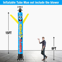 6 10 15 20FT Tall Auto Glass Waving Inflatable Tube Man(Blower Not Included)