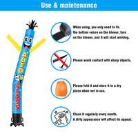 6 10 15 20FT Tall Auto Glass Waving Inflatable Tube Man(Blower Not Included)