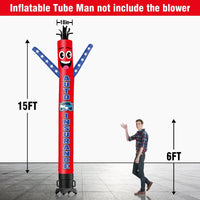 6 10 15 20FT Tall Auto Insurance Waving Inflatable Tube Man(Blower Not Included)