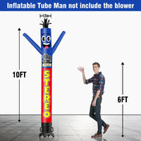 6 10 15 20FT Tall Auto Stereo Waving Inflatable Tube Man(Blower Not Included)