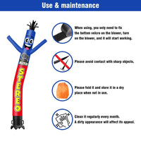 6 10 15 20FT Tall Auto Stereo Waving Inflatable Tube Man(Blower Not Included)