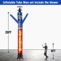 6 10 15 20FT Tall Auto Stereo Waving Inflatable Tube Man(Blower Not Included)