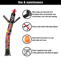 6 10 15 20FT Tall Auto Wraps Waving Inflatable Tube Man(Blower Not Included)