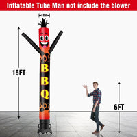 6 10 15 20FT Tall BBQ Waving Inflatable Tube Man(Blower Not Included)