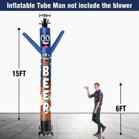 6 10 15 20FT Tall Beer Waving Inflatable Tube Man(Blower Not Included)