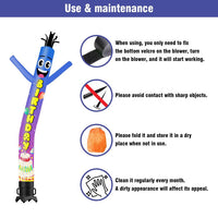 6 10 15 20FT Tall Birthday Waving Inflatable Tube Man(Blower Not Included)