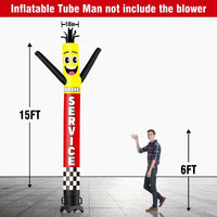 6 10 15 20FT Tall Brake Service Waving Inflatable Tube Man(Blower Not Included)