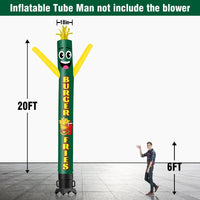 6 10 15 20FT Tall Burger & Fries Waving Inflatable Tube Man(Blower Not Included)