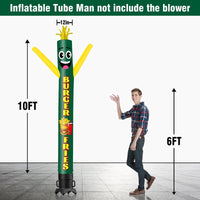 6 10 15 20FT Tall Burger & Fries Waving Inflatable Tube Man(Blower Not Included)
