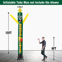6 10 15 20FT Tall Burger & Fries Waving Inflatable Tube Man(Blower Not Included)