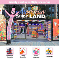 6 10 15 20FT Tall Candy Shop Waving Inflatable Tube Man(Blower Not Included)