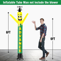 6 10 15 20FT Tall Cash Waving Inflatable Tube Man(Blower Not Included)