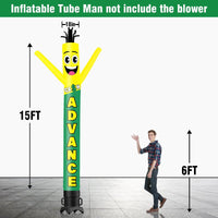 6 10 15 20FT Tall Cash Waving Inflatable Tube Man(Blower Not Included)