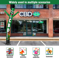 6 10 15 20FT Tall CBD Here Waving Inflatable Tube Man(Blower Not Included)