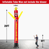 6 10 15 20FT Tall Check Cashing Waving Inflatable Tube Man(Blower Not Included)