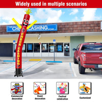 6 10 15 20FT Tall Check Cashing Waving Inflatable Tube Man(Blower Not Included)