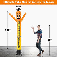 6 10 15 20FT Tall Cheese Steak Waving Inflatable Tube Man(Blower Not Included)