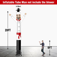 6 10 15 20FT Tall Chef Waving Inflatable Tube Man(Blower Not Included)
