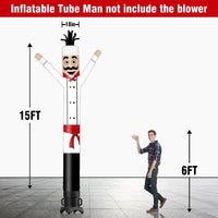 6 10 15 20FT Tall Chef Waving Inflatable Tube Man(Blower Not Included)