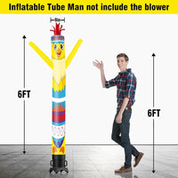 6 10 15 20FT Tall Chicken Easter Egg Waving Inflatable Tube Man(Blower Not Included)