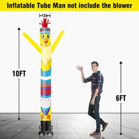 6 10 15 20FT Tall Chicken Easter Egg Waving Inflatable Tube Man(Blower Not Included)