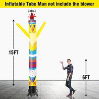 6 10 15 20FT Tall Chicken Easter Egg Waving Inflatable Tube Man(Blower Not Included)