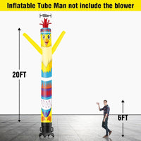 6 10 15 20FT Tall Chicken Easter Egg Waving Inflatable Tube Man(Blower Not Included)