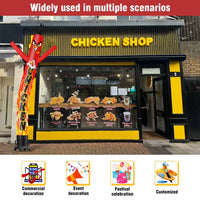 6 10 15 20FT Tall Chicken Waving Inflatable Tube Man(Blower Not Included)