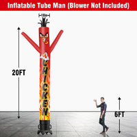 6 10 15 20FT Tall Chicken Waving Inflatable Tube Man(Blower Not Included)