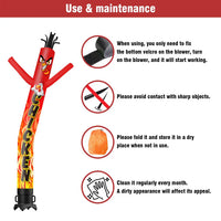 6 10 15 20FT Tall Chicken Waving Inflatable Tube Man(Blower Not Included)