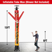 6 10 15 20FT Tall Chicken Waving Inflatable Tube Man(Blower Not Included)