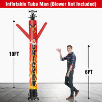 6 10 15 20FT Tall Chicken Waving Inflatable Tube Man(Blower Not Included)
