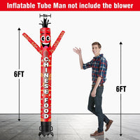 6 10 15 20FT Tall Chinese Food Waving Inflatable Tube Man(Blower Not Included)